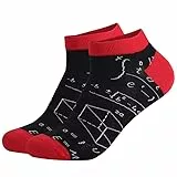 FGFD&OU Socken für Herren und Damen - Lustige Mathematische Socken für Männer und Frauen - Geschenk Neuheit - Baumwolle Unisex Sportsocken für Sommer und Winter (A-Schwarz)