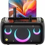 Karaoke-Maschine für Erwachsene mit Textanzeige, eingebautem 13,3'-Bildschirm, echte All-in-One-Karaoke-Maschine mit 2 kabellosen Mikrofonen, 800W Bluetooth-Lautsprecher für Party, TV.