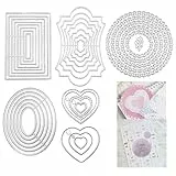 Daily Treasures 5 Sets Stanzformen für Kartenherstellung, 33 Stück Edelstahl-Metall-Schablonen für Bastelarbeiten, Scrapbooking, Kunst und Muttertag