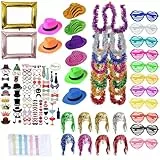 147 Stück Party Deko Fotobox Accessoires,Foto Booth Requisiten,Baby Party Dekoration,Mützen Perücken Party Zubehör für Hochzeit,Halloween,Weihnachten,Tischdeko Geburtstag,Karneval,Silvester Deko