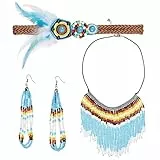 W WIDMANN MILANO Party Fashion 95720 - Indianerin Schmuck Set 3-teilig, Haarband, Ohrring und Kette, Mottoparty, Karneval