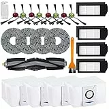 23 Stück Ersatz-Zubehör-Set für Ecovacs DEEBOT X1 Turbo/Omni, 1 Hauptbürste, 2 Reinigungsbürsten, 4 HEPA-Staubsauger Filter, 4 Wischtücher, 4 Staubsaugerbeutel, 8 Seitenbürsten (23)