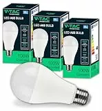 V-TAC 3x LED Glühbirne E27-15W -[ SUPER HELL ] – A65 – (Entsprechen 100W) – LED Lampen der Neuen Generation mit Energieeinsparung – 1521 Lumen – 3-er Pack - Licht Warmweiß 3000K