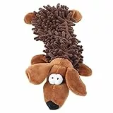 Atyhao Hund Kauspielzeug, Nudel Plüsch Tier Quietschendes Hunde Spielzeug für kleine mittel große Hunde Backenzähne Spielen beißen[braun] Plüschspielzeug