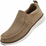 KTVHYW Herren Loafer Slip On Sneakers Slipper Schuhe Laufschuhe Mokassins Turnschuhe Sportschuhe Bequeme und Atmungsaktive Tennisschuhe-Khaki-41