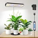 Aumtrly LED Pflanzenlampe, Vollspektrum Wachstumslampe für Kleine Pflanzen Anbauen, 5000K Weißes Licht Grow Lampe mit Sockeln 61cm Höhenverstellbar, 6/12/16H Zeitschaltuhr, 3 Lichtmodi