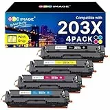 GPC IMAGE 203X Toner Set Kompatible für HP 203X 203A CF540A CF540X für Toner HP Color LaserJet Pro M281fdw M254dw M254nw M254 M281fdn M280nw M281 CF541X (203X Schwarz Cyan Gelb Magenta, 4er-Pack)
