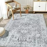 WONGS BEDDING Boho Teppich Wohnzimmer Schlafzimmer Kurzflor Teppiche Waschbar Weich rutschfest Vintage Design