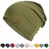 HAMUNI Mütze Damen Herren, Slouch Beanie Mütze, Weich Dünne Mütze aus Baumwolle, Leichte Atmungsaktiv Longbeanie, Elastisch Laufmütze für Alle Jahreszeiten