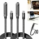 Pipihome 2 Stück 2-in-1 Ladekabel mit Ständer, 240 W Seitliches Ladekabel, Schnellladekabel USB C Kabel, Mehrfach Verstellbar, für Smartphones, Tablets, Laptops, 1.5 M