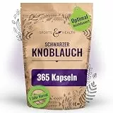 Schwarzer Knoblauch Kapseln hochdosiert 9000 mg Aus 15:1 Extrakt - 365 Kapseln - Black Garlic Capsules - Vegan & Ohne Zusätze - Schwarzer Knoblauchknollen Extrakt, Knoblauchkapseln, Knoblauch-Extrakt
