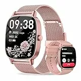 coioc Smartwatch Damen mit Telefonfunktion, 1.85 Zoll HD Fitnessuhr, 120+ Sportmodi, Herzfrequenz & Schrittzähler, IP68 Wasserdicht, kompatibel mit iOS & Android, rosa