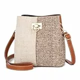 cotwoco Damen Schultertasche aus weichem PU-Leder - Damen Handtasche mit verstellbarer Schulterriemen - Handtasche Henkeltasche Tragetasche Elegante Arbeit City Alltags Shopping Reise Mode - Braun