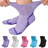 LOFIR Bambus Diabetiker Socken für Damen: Diabetikersocken Ohne Gummibund Herren Extra Weit Breiter Gürtel Ohne Naht kurz Socken für Senioren Geschwollene füße 5 Paare Mehrfarbig - 5 Paare 43-46