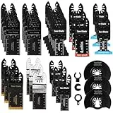 KIMIGO 34-tlg Multitool Sägeblätter Kit,Oszillierendes Zubehör Set,Holz Kunststoff Metall Multifunktionswerkzeug,Multitool Sägeblatt Set,Oszillierendes Sägeblatt Set Oszillierwerkzeug-Zubehör