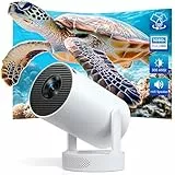 Intelligenter Mini Beamer Android 11, Tragbarer Mini-Projektor FHD 1080P mit 4K-Unterstützung, 300 ANSI Lumen, HiFi-Lautsprecher, WiFi 6 & Bluetooth 5.0, für Schlafzimmer und Heimkino
