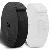CZ Store® - Gummibänder zum Nähen |2ER Set| 20 MM breit | 15 M lang Elastisches Polyester-Band, Strick- & Nähzubehör, Starke Bänder für Kleidung, Hosen - Schwarz & Weiß