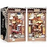 Cutefun Book Nook - Japanese Buchecken-Kits für Erwachsene - DIY Miniature House Holzmodell Puppenhaus, Bücherregal, 3D-Puzzles, Diorama-Miniatur-Set, tolles Geschenk für Buchliebhaber ab 14 Jahren