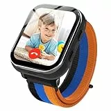 PTHTECHUS Smartwatch Kinder GPS, Kinderuhr Telefon mit 4G Anruffunktion, Videoanruf, WLAN, Kamera, SOS, Chat für Jungen Mädchen (Schwarz)