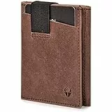 DONBOLSO Slim Wallet Herren Leder mit Münzfach - Minimalistische Front Pocket Wallet für Männer - RFID-Blockierung Karteninhaber - Leder Bifold Wallet mit Geschenk-Box - Arbeitstasche Herren