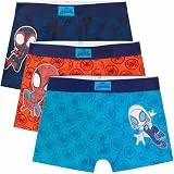 Marvel Spidey und Seine Super-Freunde Boxershorts Jungen 2-7 Jahre, 3er Pack Unterhosen mit Elastischem Bund, Baumwolle Unterwäsche, Geschenke für Kinder (5-6 Jahre, Multi Spidey)