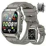 Smartwatch Herren Militär,1.91' HD Smart Watch Herren mit Herzfrequenz/Schrittzähler/Schlafmonitor, Anrufe tätigen/empfangen, 120+ Sportmodi Fitnessuhr Herren, IP68 Wasserdicht Sportuhr (Android iOS)