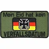 Militär Aufnäher 'Mein Eid hat kein Verfallsdatum' Army Tactical Morale Patch Deutsche Bundeswehr Abzeichen Bundesheer Geschenk Veteran Applikation für alle Stoffe | 90x50mm