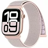 Jiamus Nylon Armband kompatibel mit Apple Watch Armband 44mm 40mm 42mm 49mm 45mm 46mm 41mm 38mm Damen Herren, Sport Loop Band für iWatch Ultra SE 3 2 1 Series 11 10 9 8 7 6 5 4 3 2 1, Rosa Sand