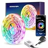 Mexllex LED Strip 10m,Musik sync, Farbwechsel, LED Streifen mit App-Steuerung, LED Lichterkette für Schlafzimmer, Raumbeleuchtung, Heimdekoration