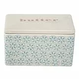 Bloomingville Butterdose Patrizia, Blau, Steingut, Größe L12,5xH7xW9 cm, glasiert, Spülmaschinengeeignet, 21106507