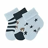 Sterntaler Baby - Jungen Baby- 3er-pack Socken Bären, Blau (Bleu 313), 17/18