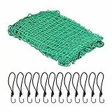Relaxdays Anhängernetz 3 x 4 m, mit 12 Haken, Eckmarkierungen, Gummiseil, Anhänger Ladungssicherung, Abdecknetz, grün