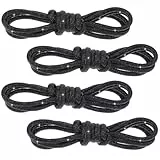 JIEYAO 2 Paar Glitzer Schnürsenkel, Runde Schuhbänder 120x0.45cm Glänzende Schnürsenkel Reißfeste Ersatzschnürsenkel für Stiefel Outdoorschuhe Sportschuhe Wanderschuhe Arbeitsschuhe(Schwarz)