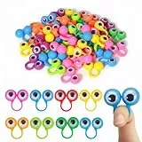 SUPVOX 100 Stücke Augen Fingerpuppen, Bunte Edukative Fingerspielzeuge für Kinder, Wackelaugen Ringe als Partygeschenk für Geburtstag, Karneval und Halloween, Gastgeschenke für die Weihnachtsfeier