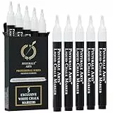 Pinturale Arts Set 5 Kreidestift Weiß | 2mm Spitze | Kreidemarker Weiss | Kreidestifte Für Tafel Abwaschbar, Kreidestifte Für Fenster, Glas, Metall, Keramik | Chalk Marker Weiß