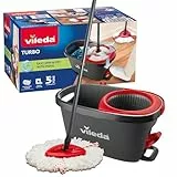Vileda Turbo Wischmopp-Set mit Fußpedal und Schleudermechanismus | Teleskopstiel 65–131 cm | Mikrofaser-Moppkopf | Tiefenreinigung mit weniger Aufwand | Comfort-Pack