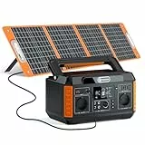FLASHFISH 520Wh Tragbare Powerstation mit Solarpanel 100W, Solar Generator mit 2x 230V/560W(Surge1100W) Steckdose,5x DC Output und 4xUSB Outputs,Notstromaggregat Akku für Camping, Party, Wohnmobil