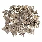 siduytin Antike Anhänger im Vintage Stil, Schmuckzubehör und DIY Bastelarbeiten: Einzigartige Schmetterlingsanhänger aus Zinklegierung. Diese Anhänger sind, Bronze, 50g