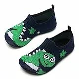 WateLves Hausschuhe Kinder Mädchen Slipper Rutschfeste Leichte Turnschläppchen Flexibe Atmungsaktive Barfuss Pantoffeln Kindergarten(Grün,26 27 EU)
