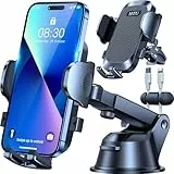 HTU 【Militär-Klasse】 4 in 1 Handyhalterung Auto【Tärkst Saugnapf & Clip】 Federungskapazität 36KG 360° Drehbar Universale KFZ Autohalterung für iPhone 16 Pro Max 15 14 13 Samsung Galaxy S24 Usw