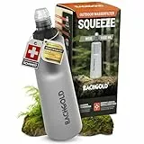 Bachgold® Squeeze Wasserfilter Outdoor – ultraleichter Wasserfilter (weiß) mit 500 L Kapazität | entfernt Bakterien, Viren & Mikroplastik | für Camping, Survival, Notfall, Bushcraft (Weiss, 1000 ml)