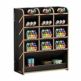 Hggzeg Stifthalter Aufbewahrungsbox aus Holz, multifunktionaler Schreibtisch-Organizer für Zuhause, Büro und Schule Schwarz