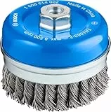 Bosch Accessories Bosch Professional 1x Topfbürste (Ø 100 mm, M14, 0.8mm, Gezopfter Stahldraht, Zubehör Winkelschleifer)