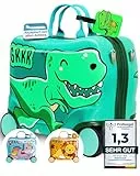 Kinderkoffer zum Draufsitzen als Kinderkoffer Handgepäck & Ersatz für Kindertrolley Jungen - Kinder Reisekoffer für Jungen - Kindergepäck mit Rollen