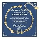 CheersLife Tochter Armband,Armband Gold Damen Stern Doppelkette Armbänder,Geschenk für die Tochter Geburtstagsgeschenk Für Mädchen Weihnachten Kreative Geschenke