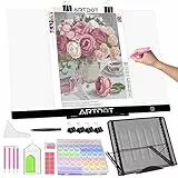 ARTDOT Leuchttisch A2 für 5D Diamond Painting Zubehör, Einstellbare Helligkeit Diamant Painting Lichtplatten mit Ständer