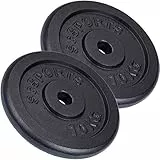 ScSPORTS 20 kg Hantelscheiben-Set, 2 x 10 kg, Gusseisen Gewichte, 30/31 mm Bohrung, geprüft und bestanden durch Intertek (1)