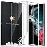 LK Schutzfolie für Samsung Galaxy S22 Ultra, 3 Stück Schutzfolie[Nicht-Glas], Vollständige 3D-Gewölbte Fingerabdruck-ID Displayfolie, HD Klar Samsung S22 Ultra 5G Panzerfolie