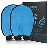 Yiclick Koreanische Peeling-Handschuhe, Peelinghandschuhe für Bad - Körperpeeling, abgestorbene Haut Entferner für Damen und Herren - exfoliating glove, peeling, body scrub (Blue)