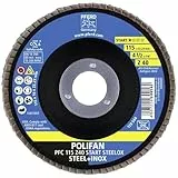 PFERD TOOLS POLIFAN Fächerscheibe, 10 Stück | PFC 115x22,23mm konisch Z40 Start-Linie START STEELOX | 69300936 - für Stahl, Edelstahl (INOX)